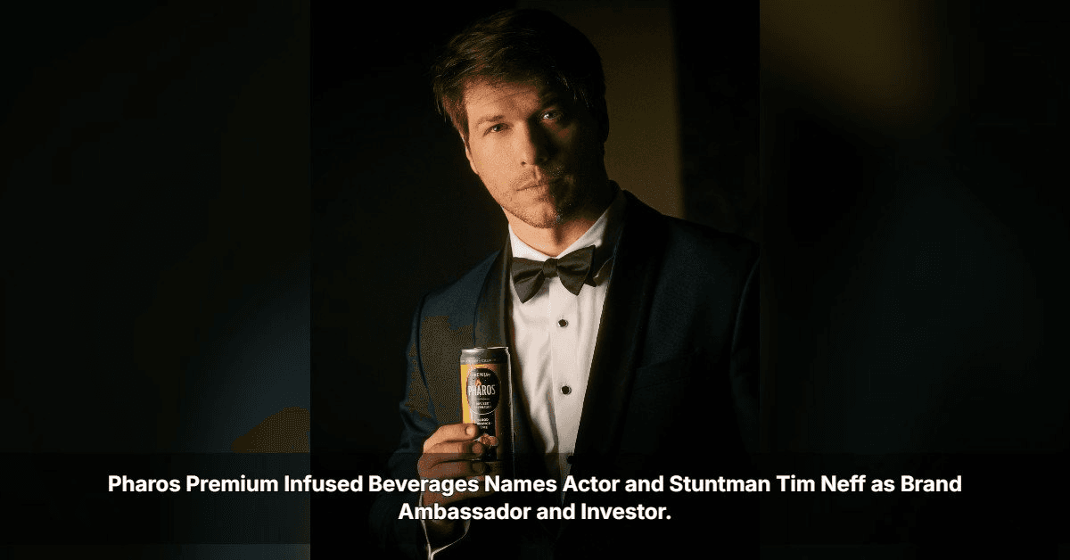 Pharos Premium Infused Beverages Announces Tim Neff as Brand Ambassador and Investor with Cinematic Brand Film