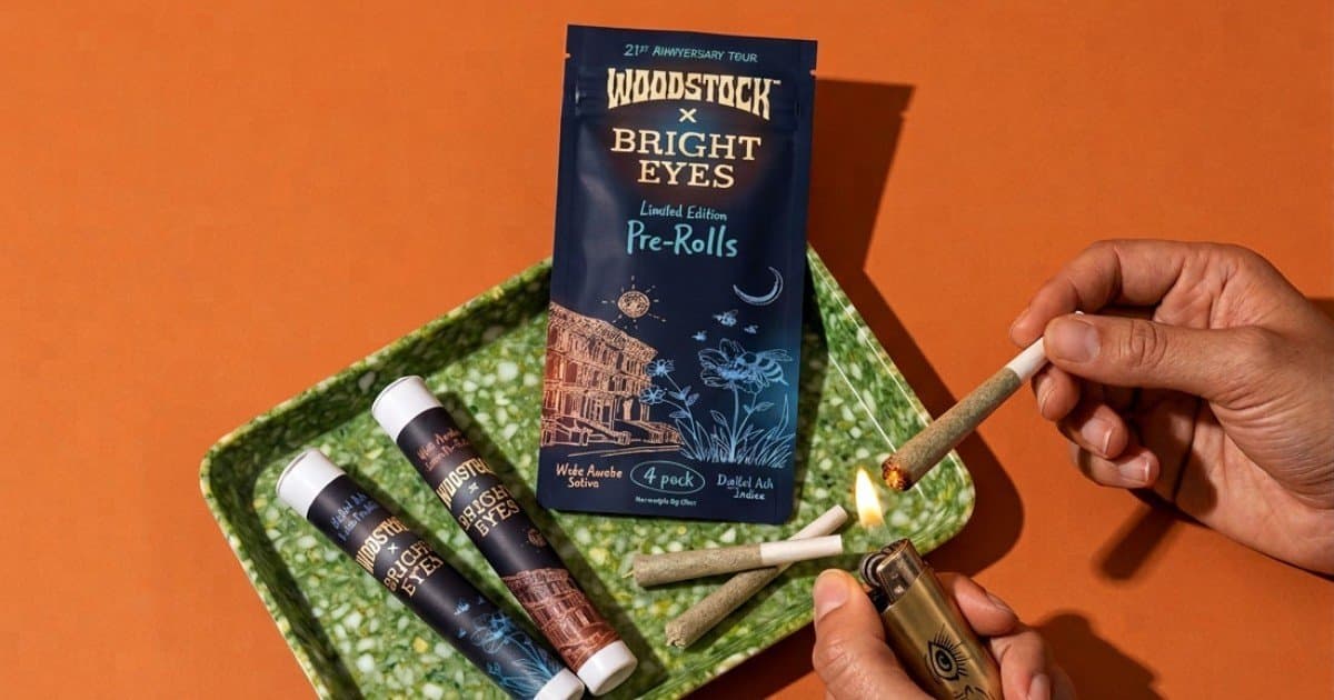 Woodstock Cannabis and Bright Eyes Launch Limited Edition Pre-Roll Collaboration for 21st Anniversary Tour